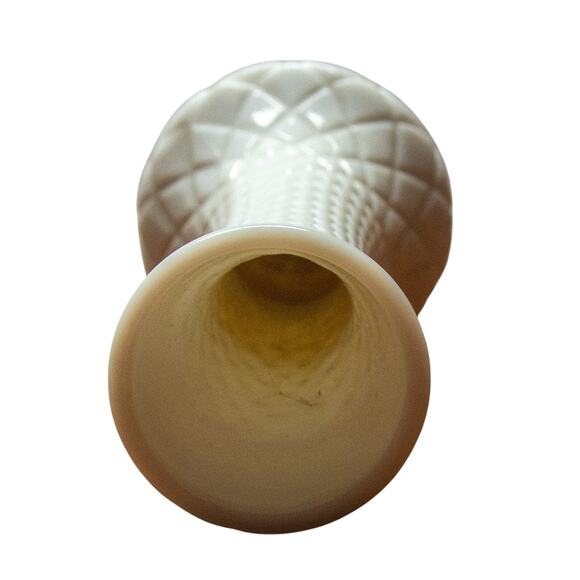 Vintage 60's RANDALL Quilted Diamond Milk Glass Vase 9" Mid-Century Modern Decor - Picture 2 of 4